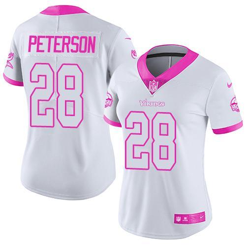 Women White Pink Limited Rush jerseys-100